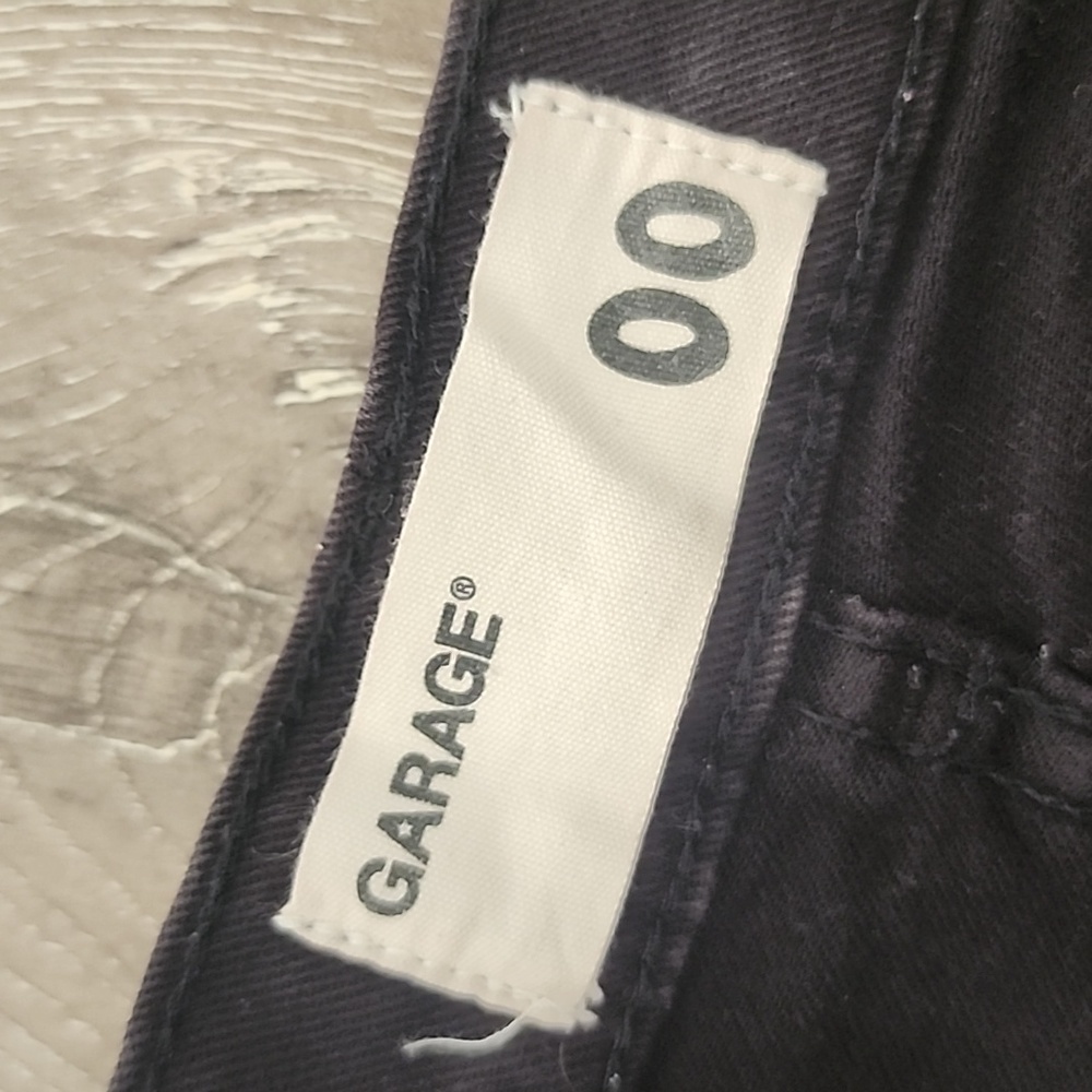 Garage Retro High Waist Jean Short Black Roll Hem Stretch Denim Size 00 - Picture 6 of 11
